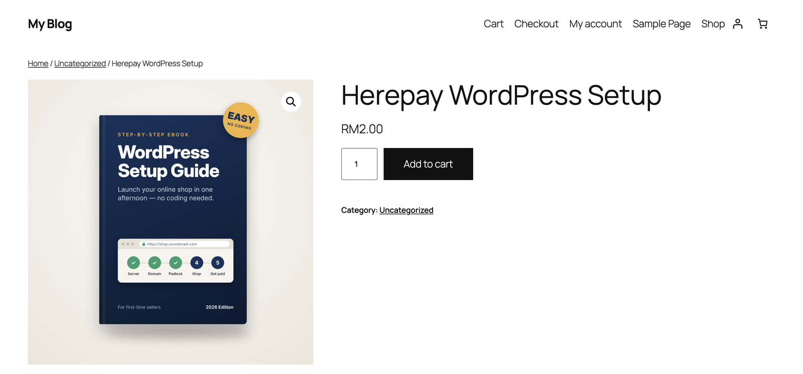 Published product page